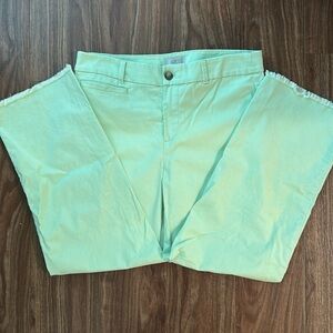 LOFT Outlet Lime Green Slim Wide Leg Pants Raw Hem Sz 6